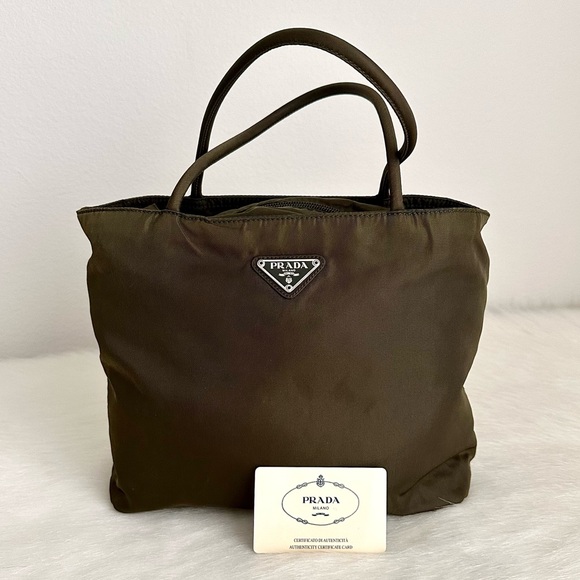 ✨PRADA Tessuto Nylon City Tote B8484 Tundra Dark Olive - Picture 15 of 16